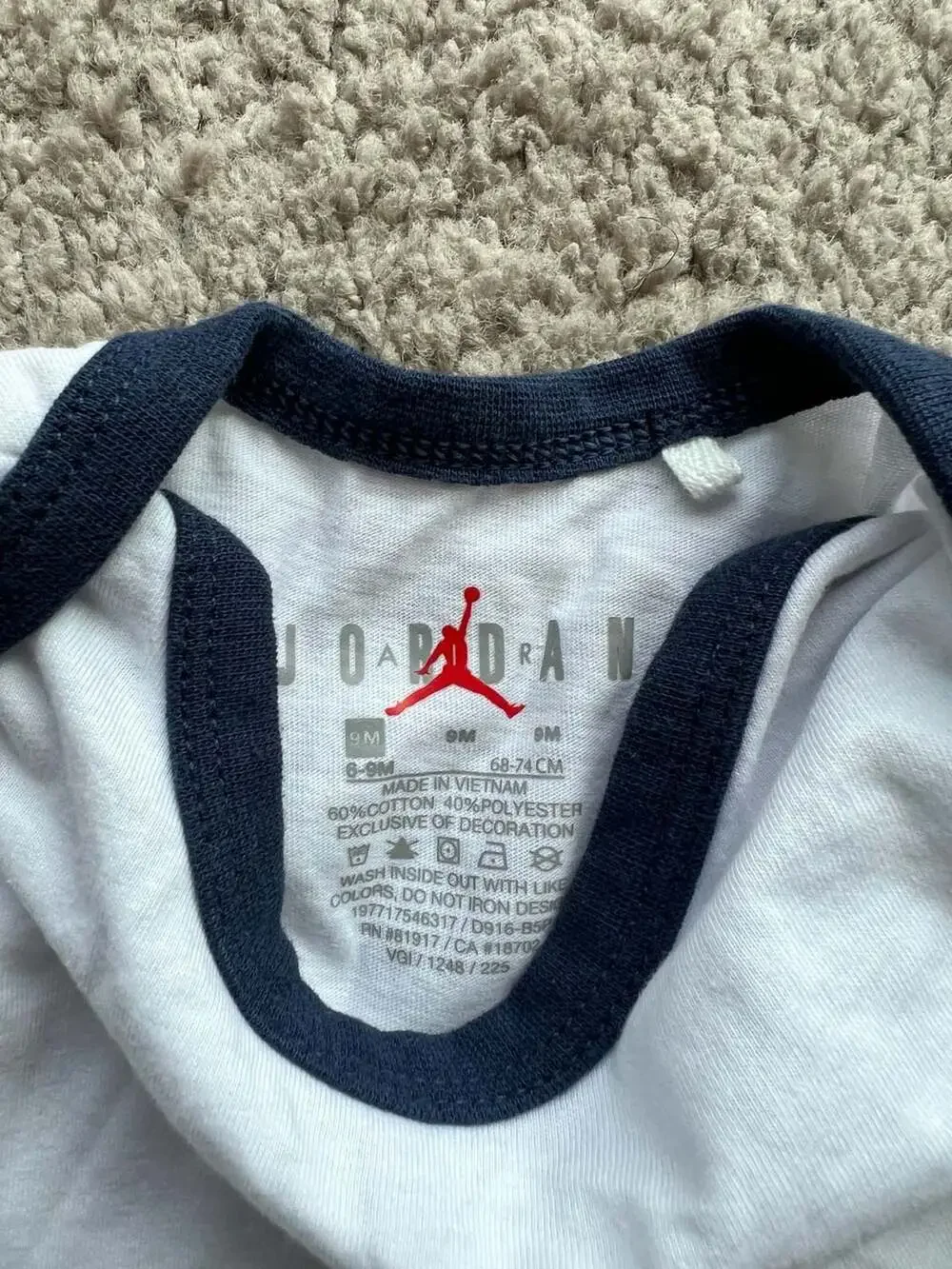 (#18) Champion and Jordan Baby Bodysuits 2-Piece Set 9M
